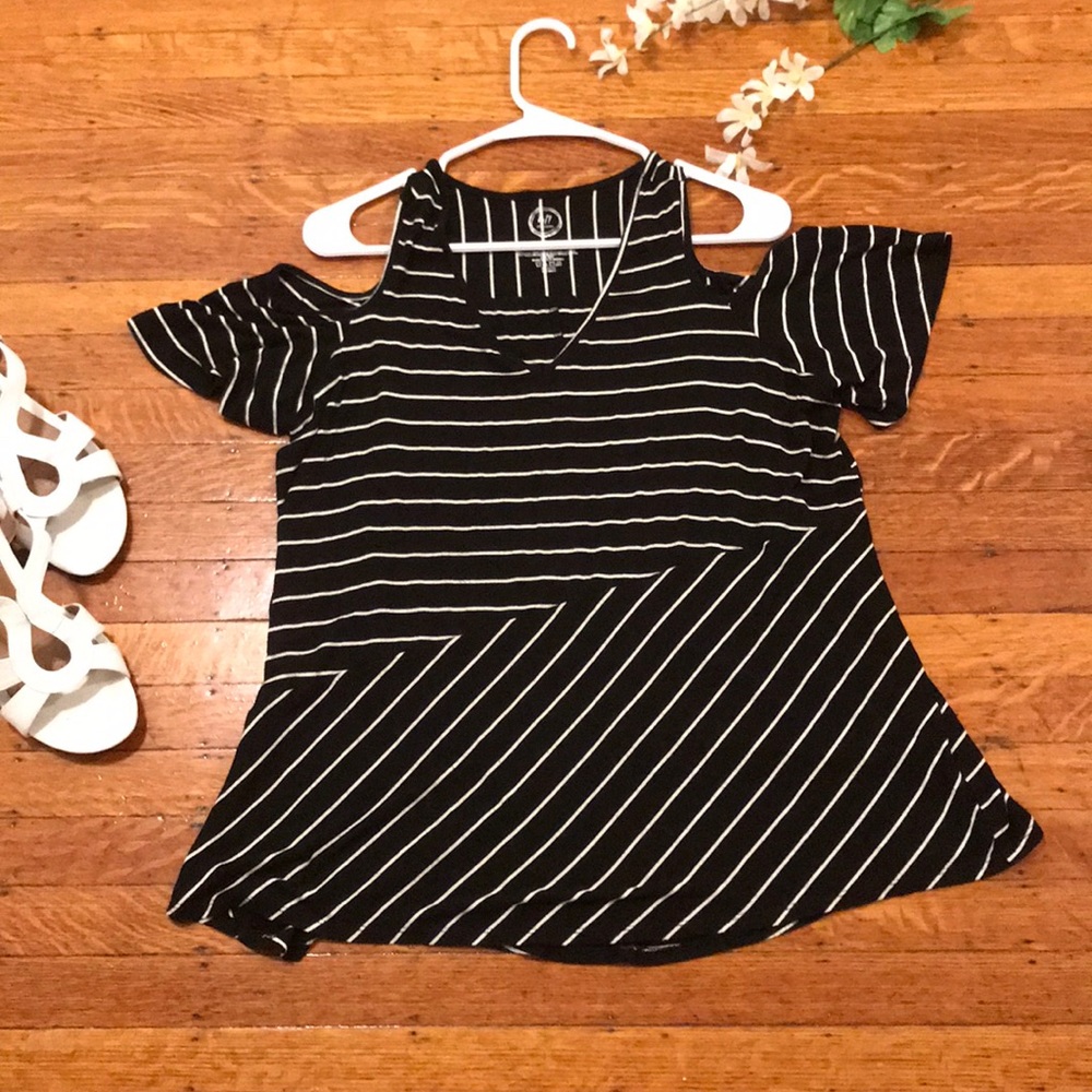 Black and white striped top